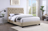 Chloe Upholstered Queen Panel Bed Oatmeal - Tampa Furniture Outlet