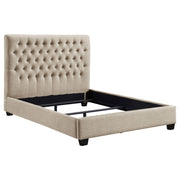 Tampa Furniture Outlet - Coaster - Chloe Upholstered Queen Panel Bed Oatmeal - 300007Q