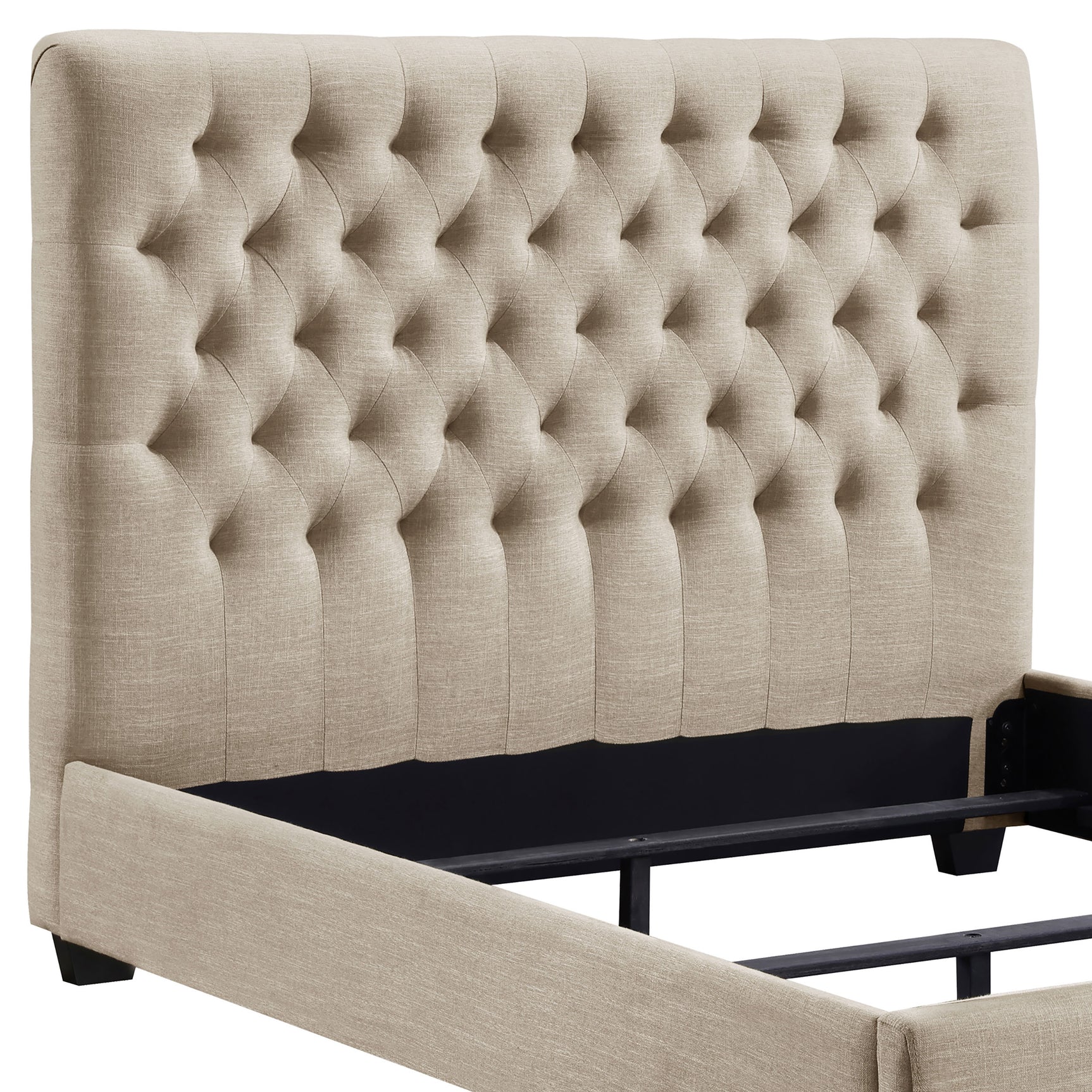 Chloe Upholstered Queen Panel Bed Oatmeal - Tampa Furniture Outlet