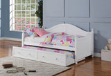 Julie Ann Wood Twin Daybed with Trundle White - Tampa Furniture Outlet