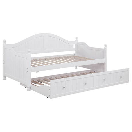 Tampa Furniture Outlet - Coaster - Julie Ann Wood Twin Daybed with Trundle White - 300053