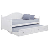 Julie Ann Wood Twin Daybed with Trundle White - Tampa Furniture Outlet