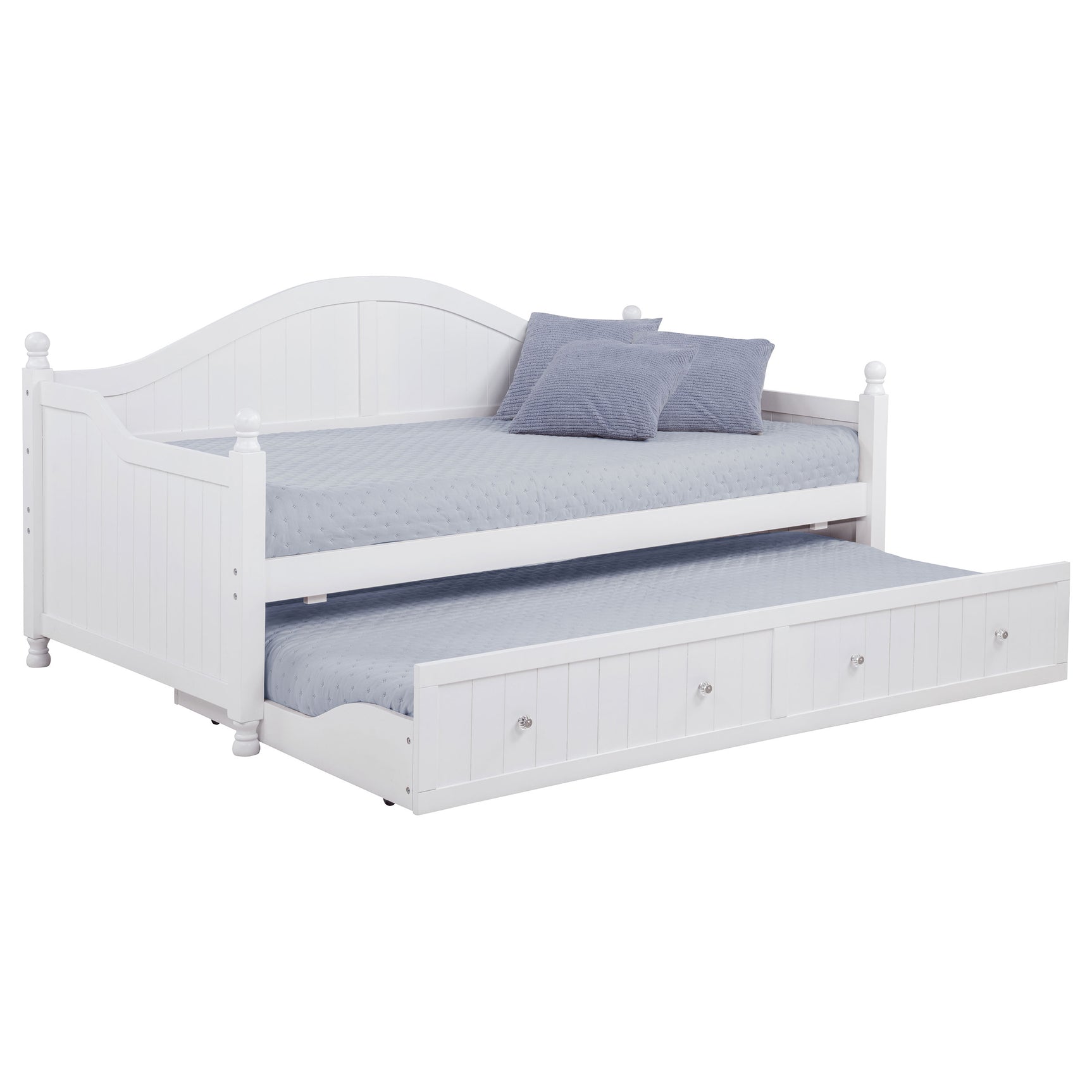 Julie Ann Wood Twin Daybed with Trundle White - Tampa Furniture Outlet