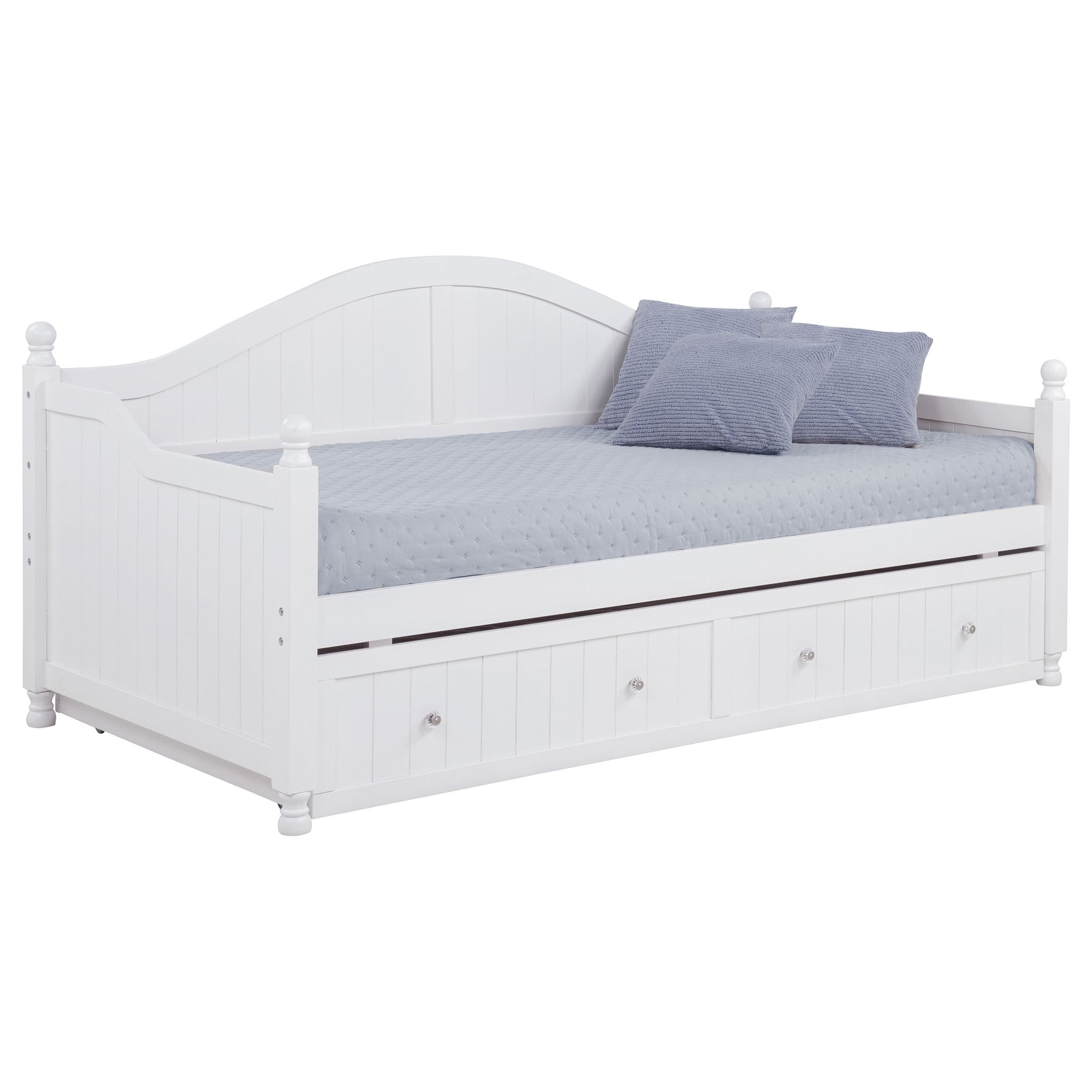 Julie Ann Wood Twin Daybed with Trundle White - Tampa Furniture Outlet