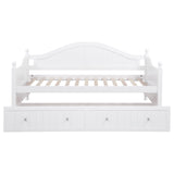 Julie Ann Wood Twin Daybed with Trundle White - Tampa Furniture Outlet