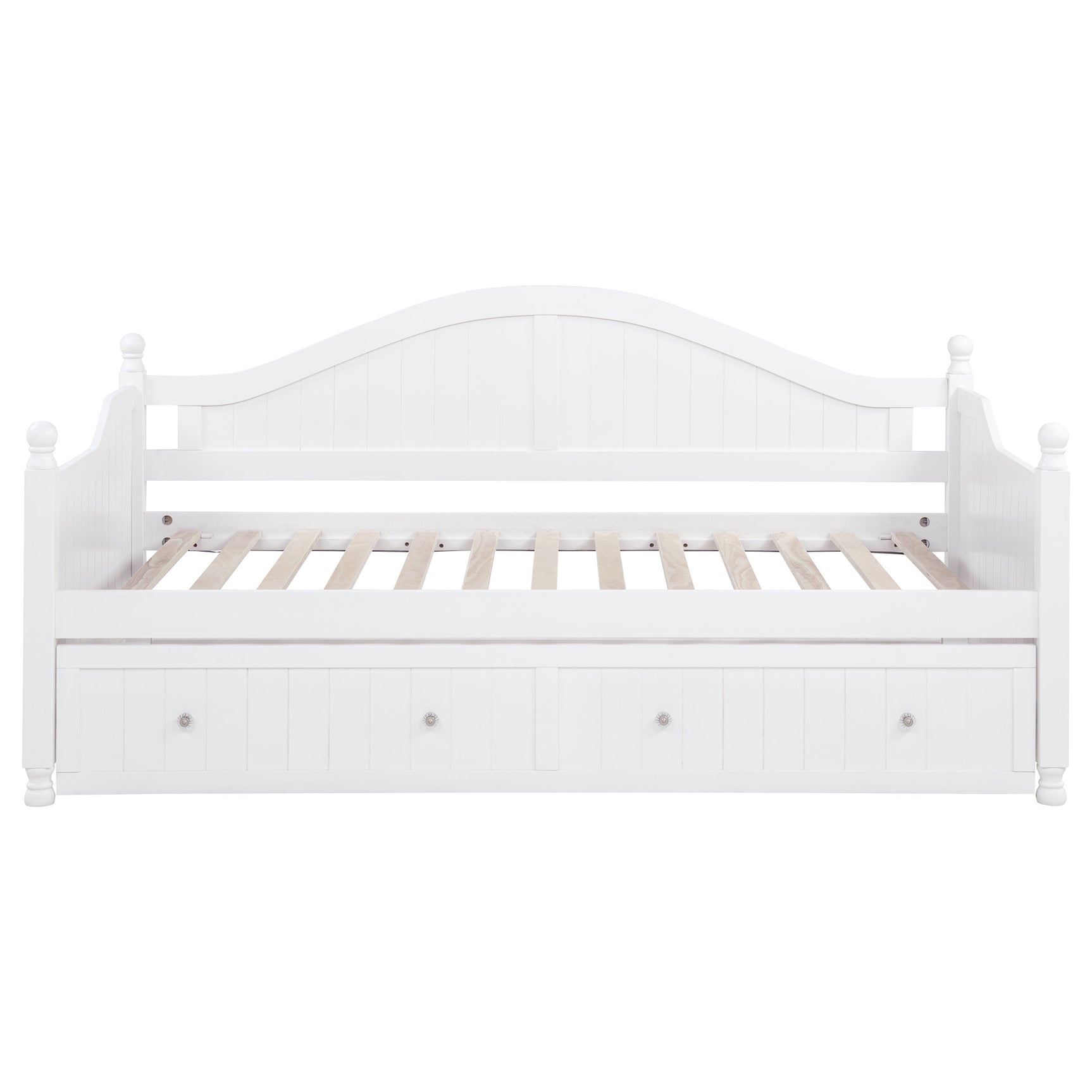 Julie Ann Wood Twin Daybed with Trundle White - Tampa Furniture Outlet