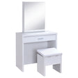 Tampa Furniture Outlet - Coaster - Harvey Vanity Set with Lift-Top Stool White - 300290