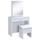 Tampa Furniture Outlet - Coaster - Harvey Vanity Set with Lift-Top Stool White - 300290