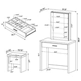 Harvey Vanity Set with Lift-Top Stool White - Tampa Furniture Outlet