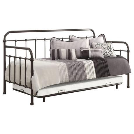 Tampa Furniture Outlet - Coaster - Livingston Metal Twin Daybed with Trundle Dark Bronze - 300398