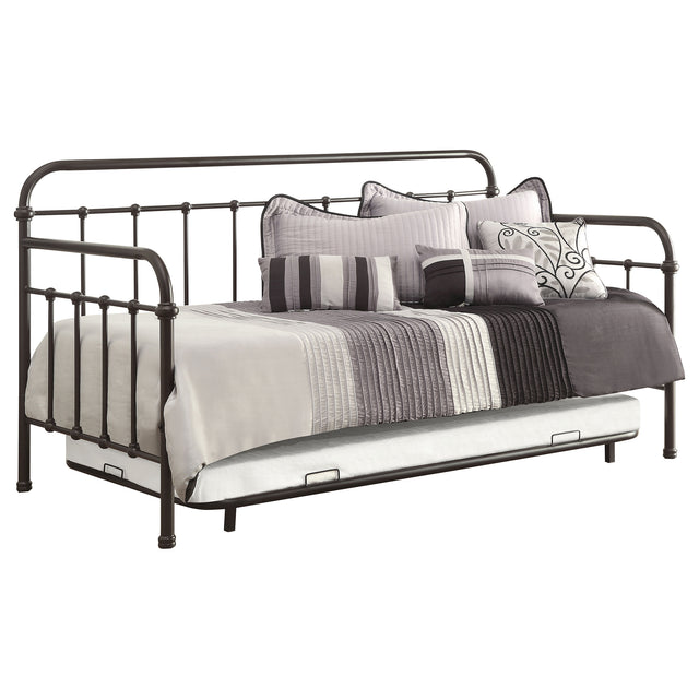 Tampa Furniture Outlet - Coaster - Livingston Metal Twin Daybed with Trundle Dark Bronze - 300398