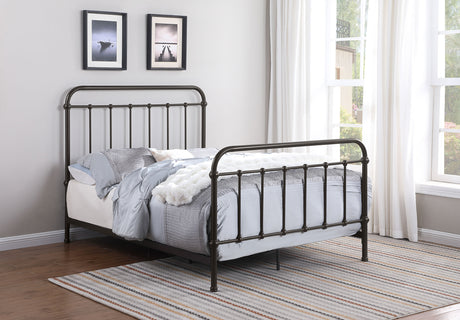 Livingston Metal Full Open Frame Bed Dark Bronze - Tampa Furniture Outlet