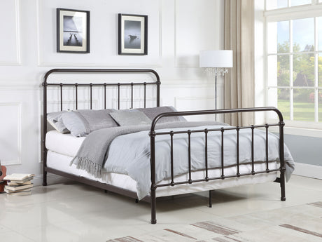 Livingston Metal Queen Open Frame Bed Dark Bronze - Tampa Furniture Outlet