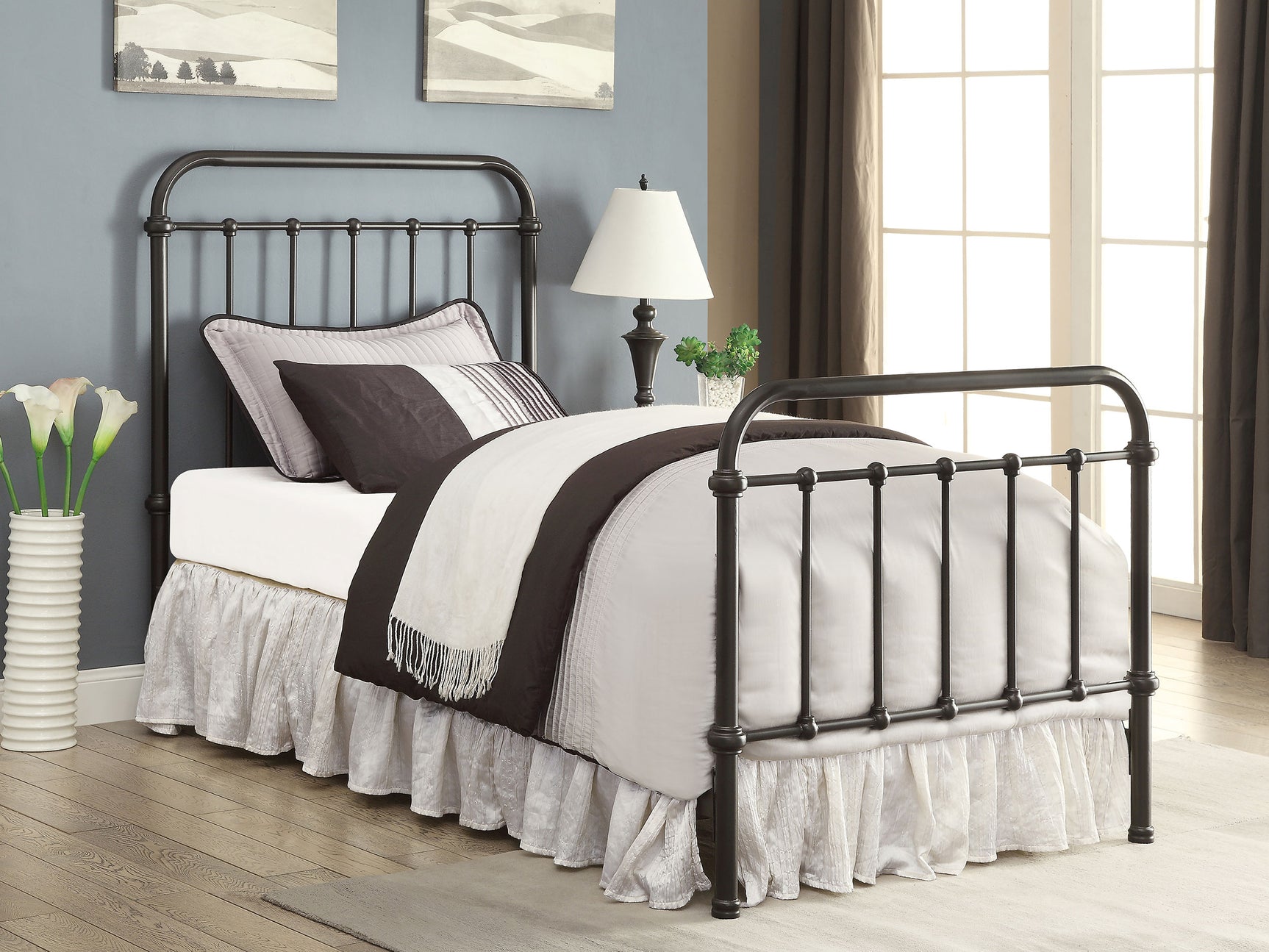 Livingston Metal Twin Open Frame Bed Dark Bronze - Tampa Furniture Outlet