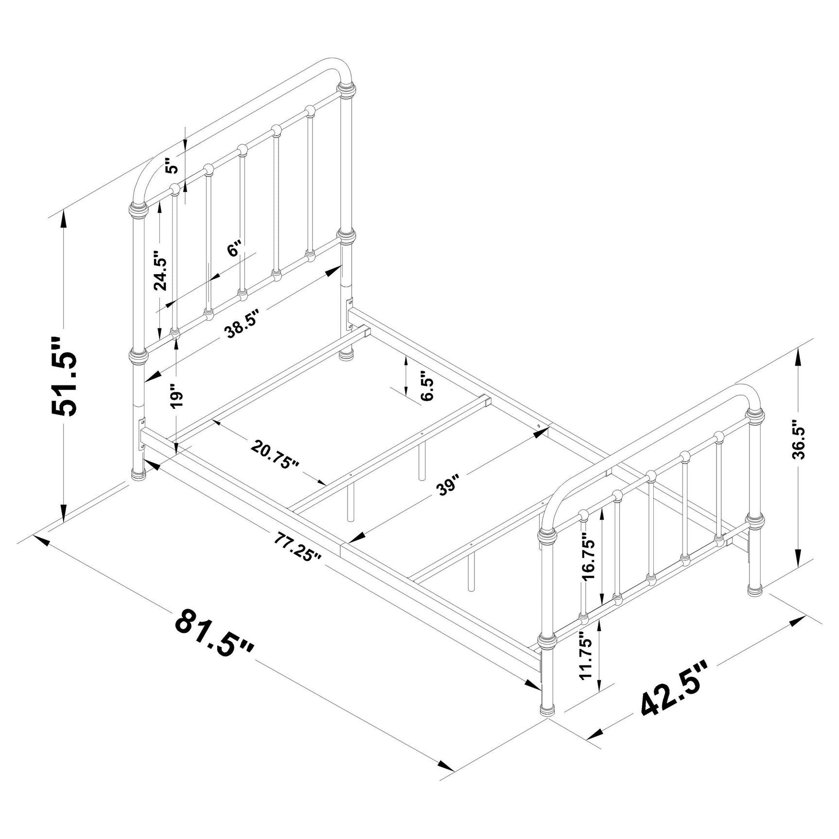 Livingston Metal Twin Open Frame Bed Dark Bronze - Tampa Furniture Outlet