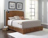 Laughton Banana Leaf California King Panel Bed Amber - Tampa Furniture Outlet