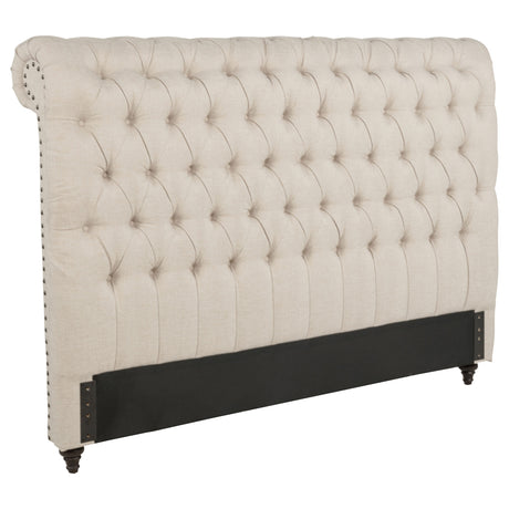 Tampa Furniture Outlet - Coaster - Devon 57-inch Upholstered California King Headboard Beige - 300525KWB1
