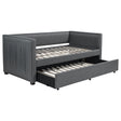 Tampa Furniture Outlet - Coaster - Brodie Upholstered Twin Daybed with Trundle Grey - 300554