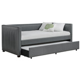 Brodie Upholstered Twin Daybed with Trundle Grey - Tampa Furniture Outlet