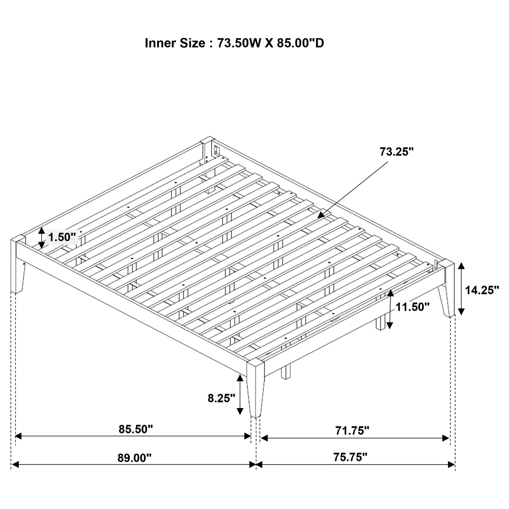 Hounslow California King Universal Platform Bed Cappuccino - Tampa Furniture Outlet