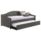 Sadie Upholstered Twin Daybed with Trundle Grey - Tampa Furniture Outlet