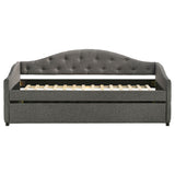 Sadie Upholstered Twin Daybed with Trundle Grey - Tampa Furniture Outlet