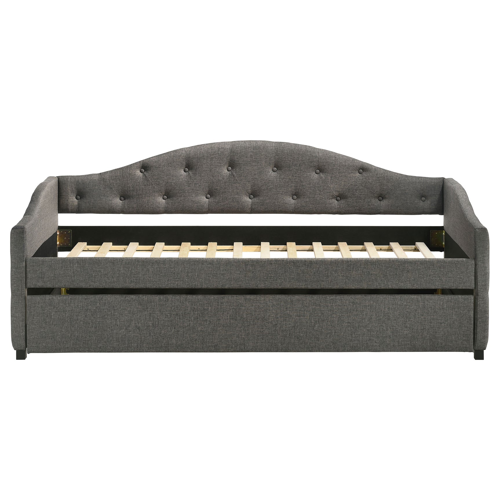 Sadie Upholstered Twin Daybed with Trundle Grey - Tampa Furniture Outlet