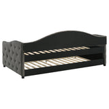 Sadie Upholstered Twin Daybed with Trundle Grey - Tampa Furniture Outlet