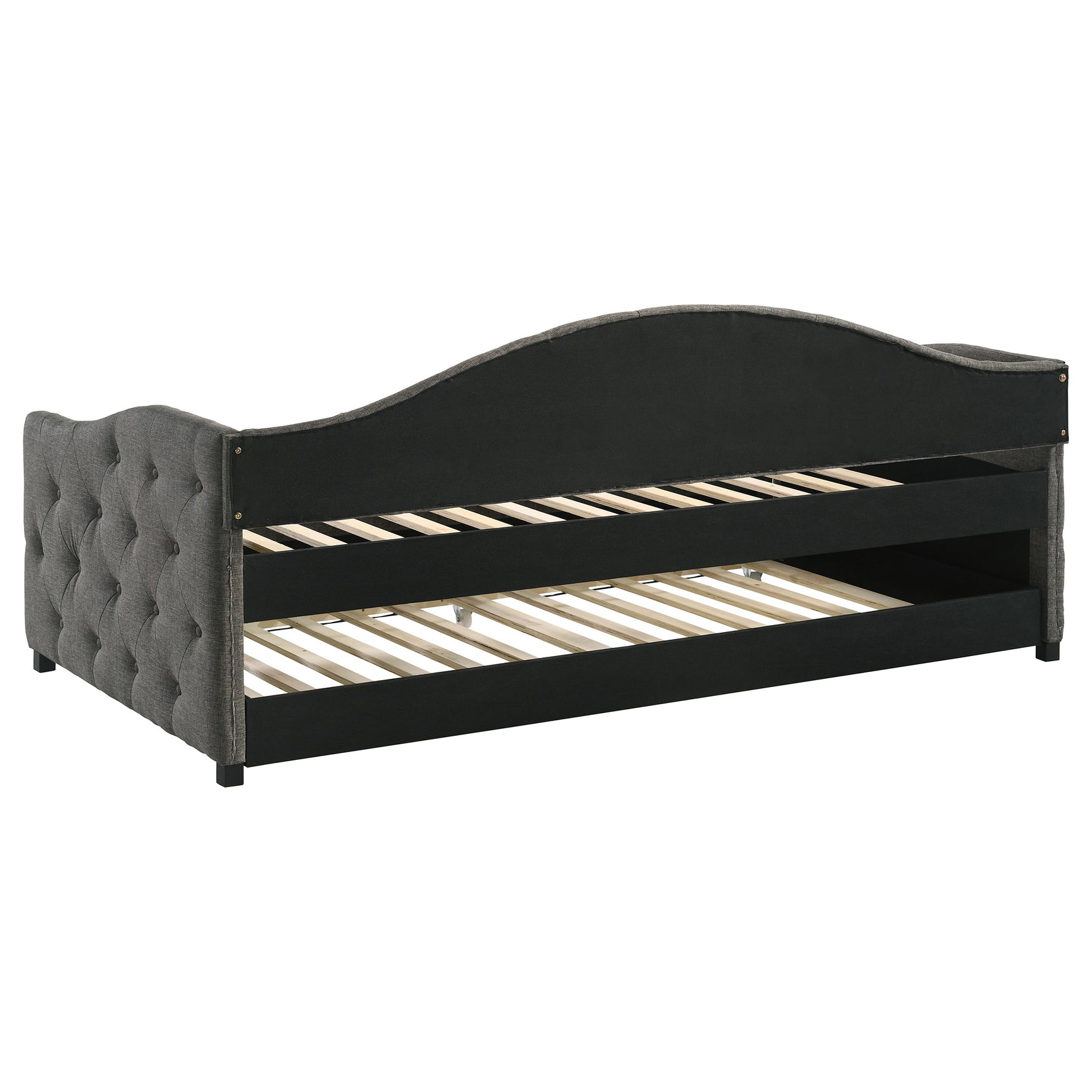 Sadie Upholstered Twin Daybed with Trundle Grey - Tampa Furniture Outlet