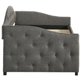 Sadie Upholstered Twin Daybed with Trundle Grey - Tampa Furniture Outlet