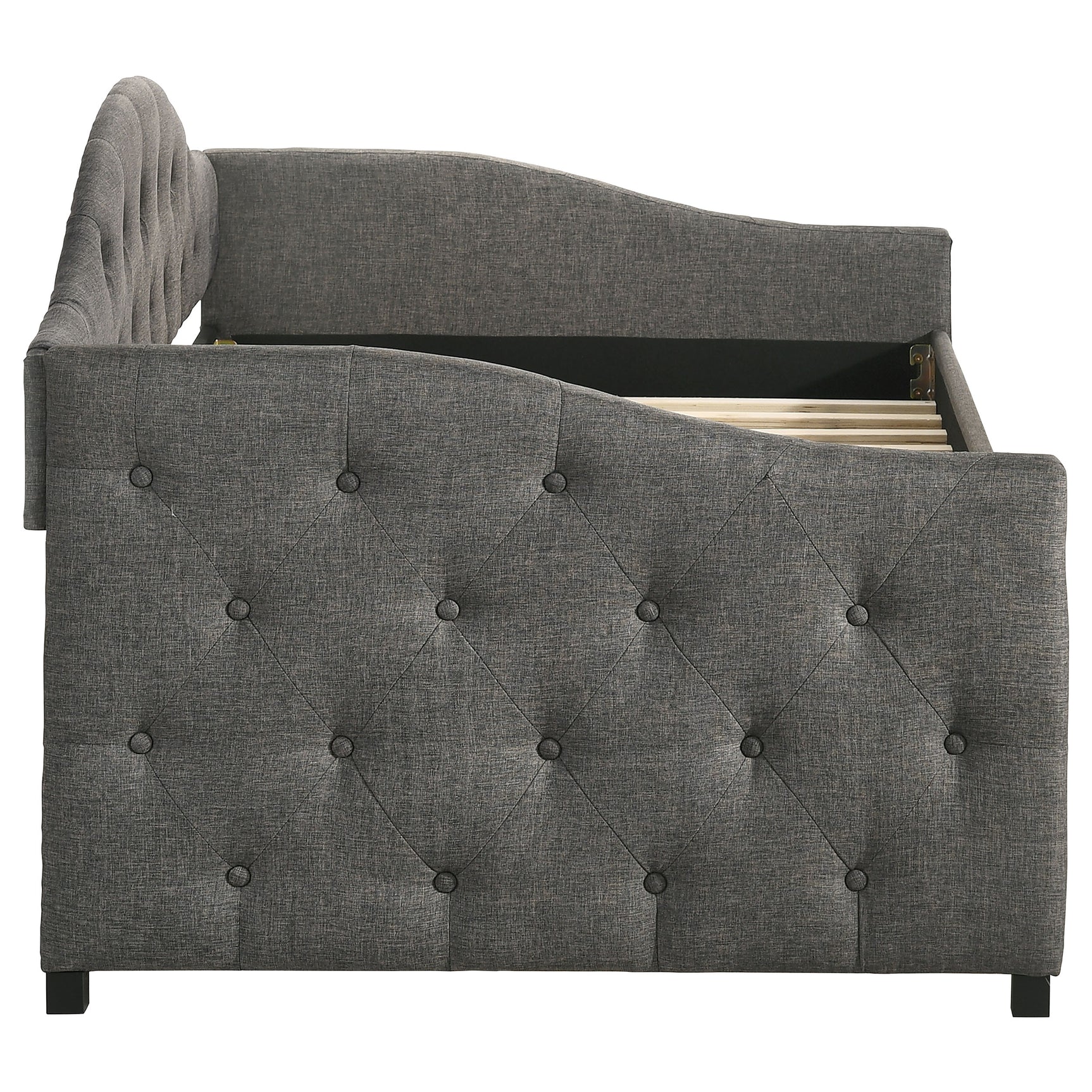 Sadie Upholstered Twin Daybed with Trundle Grey - Tampa Furniture Outlet