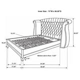 Barzini Upholstered California King Wingback Bed Black - Tampa Furniture Outlet