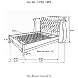 Barzini Upholstered Queen Wingback Bed Black - Tampa Furniture Outlet