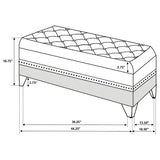 Barzini Velvet Upholstered Tufted Storage Bench Black - Tampa Furniture Outlet