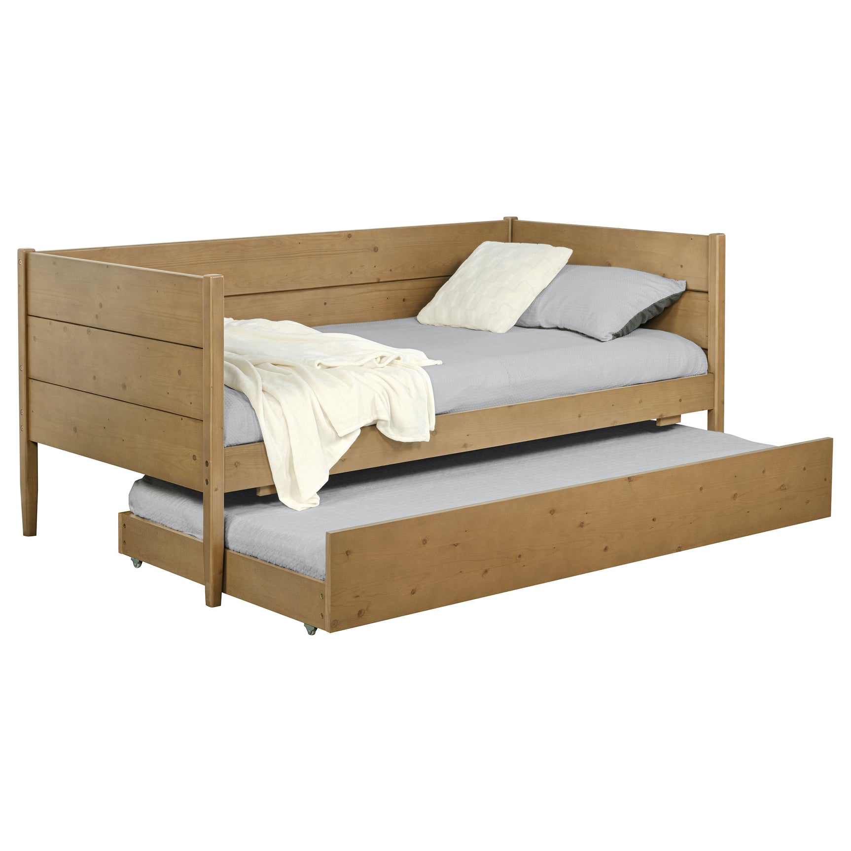Calinda Wood Twin Daybed With Trundle Natural - Tampa Furniture Outlet