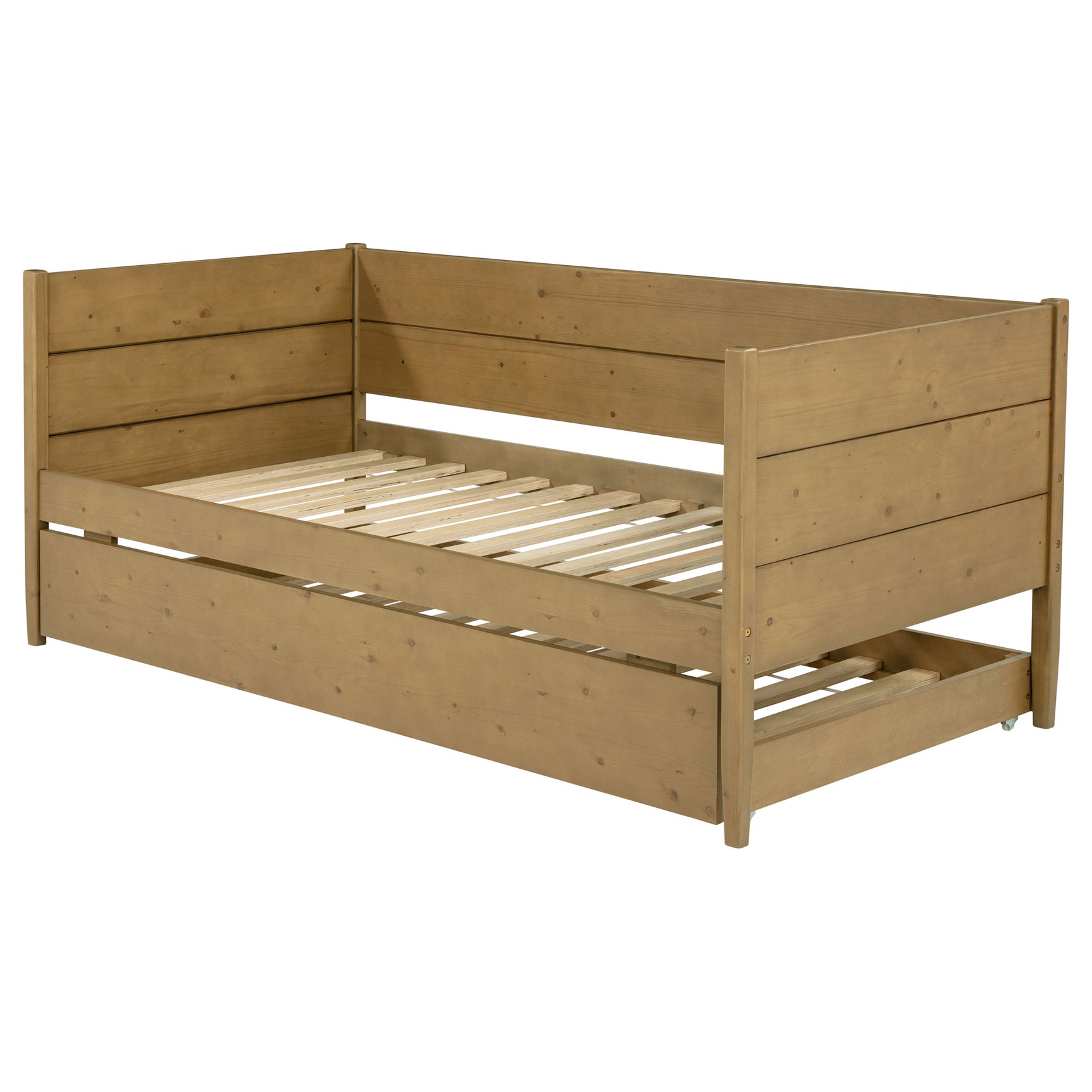 Calinda Wood Twin Daybed With Trundle Natural - Tampa Furniture Outlet