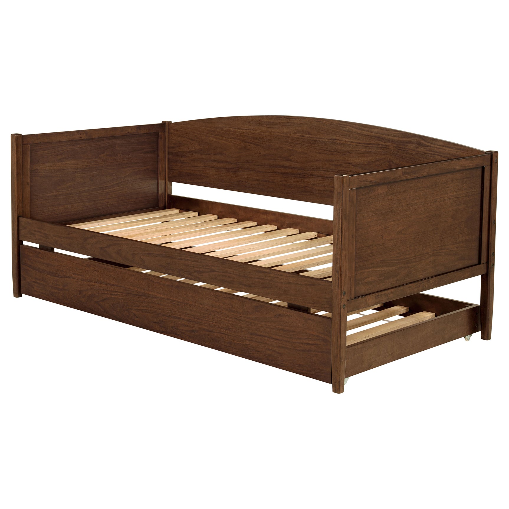 Bozeman Wood Twin Daybed With Trundle Medium Walnut - Tampa Furniture Outlet