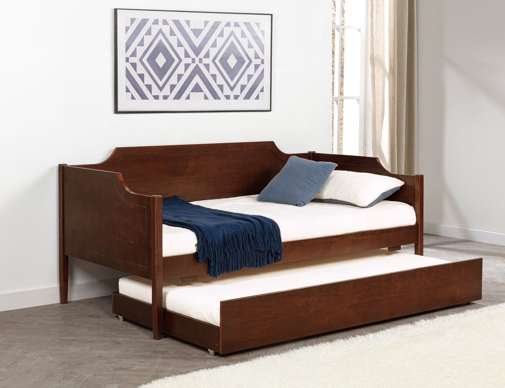 Redding Wood Twin Daybed With Trundle Cherry - Tampa Furniture Outlet