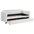 Tampa Furniture Outlet - Coaster - Patricia Boucle Upholstered Twin Day Bed with Trundle White - 300716