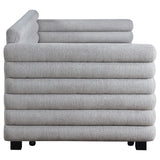 Patricia Boucle Upholstered Twin Day Bed with Trundle Grey - Tampa Furniture Outlet