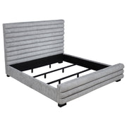 Tampa Furniture Outlet - Coaster - Patricia 58-inch Boucle Upholstered Eastern King Bed Grey - 300719KE