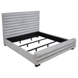 Tampa Furniture Outlet - Coaster - Patricia 58-inch Boucle Upholstered California King Bed Grey - 300719KW