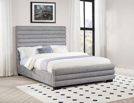 Patricia 58-inch Boucle Upholstered Queen Bed Grey - Tampa Furniture Outlet