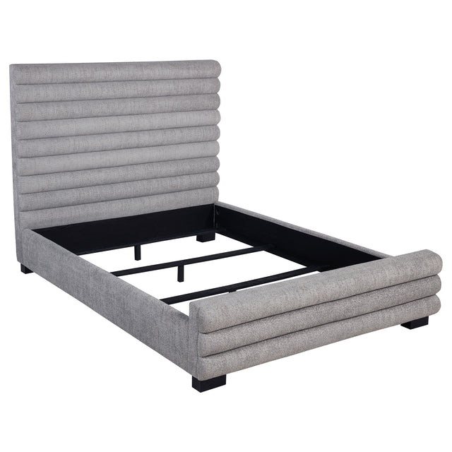 Tampa Furniture Outlet - Coaster - Patricia 58-inch Boucle Upholstered Queen Bed Grey - 300719Q