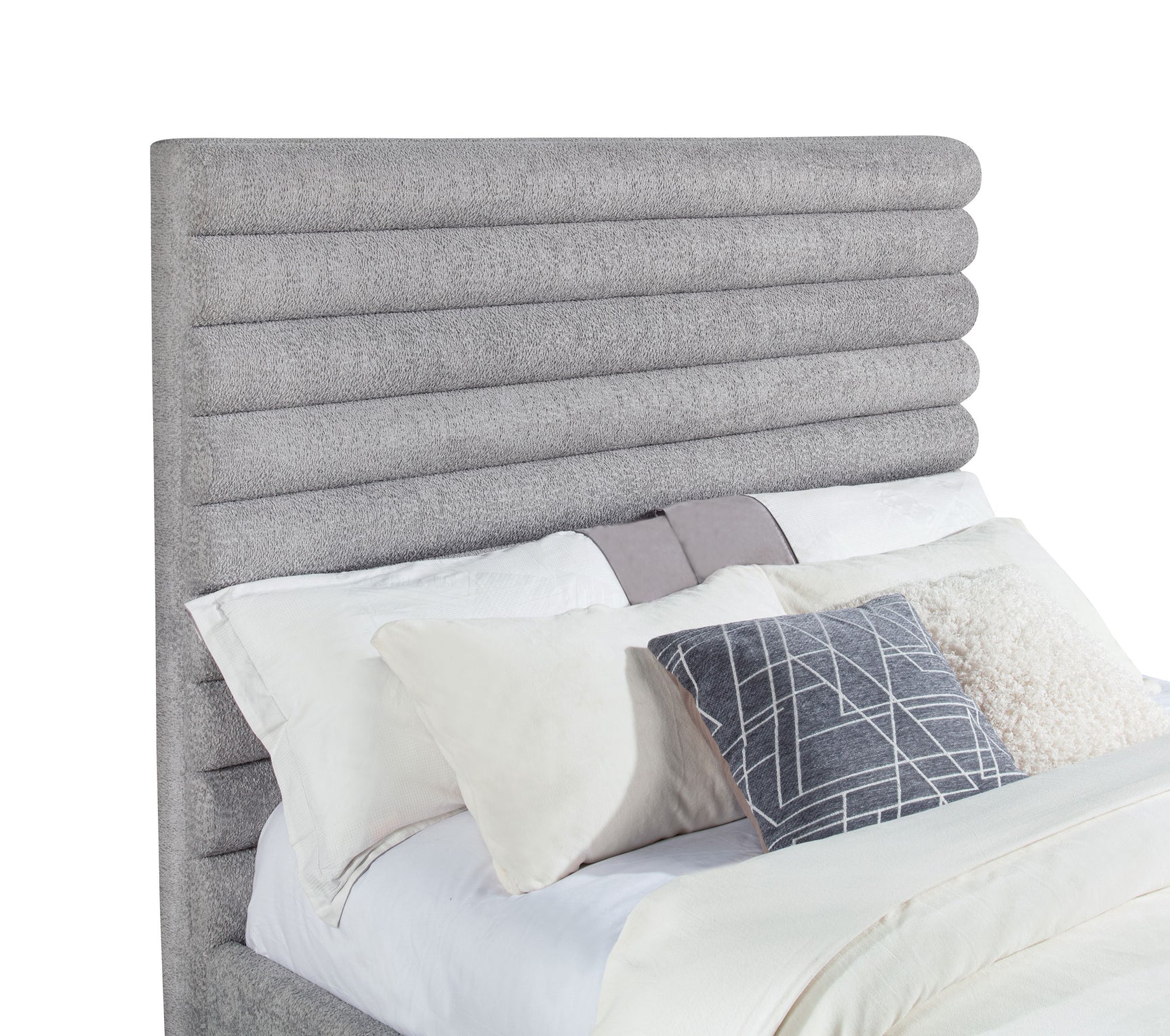 Patricia 58-inch Boucle Upholstered Queen Bed Grey - Tampa Furniture Outlet