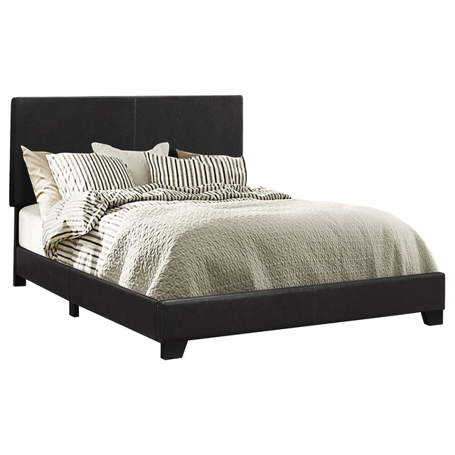 Tampa Furniture Outlet - Coaster - Dorian Faux Leather Upholstered California King Bed Black - 300761KW