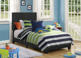 Dorian Faux Leather Upholstered Twin Panel Bed Black - Tampa Furniture Outlet