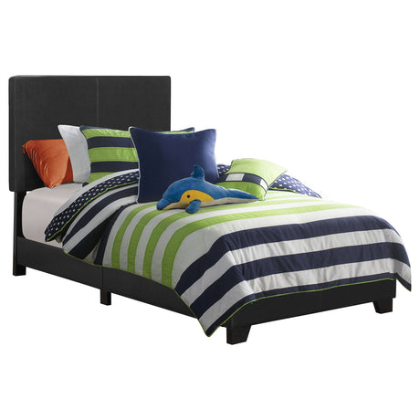 Tampa Furniture Outlet - Coaster - Dorian Faux Leather Upholstered Twin Panel Bed Black - 300761T