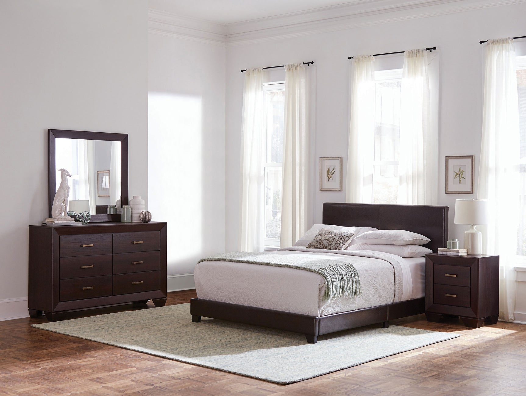 Dorian 4-piece Eastern King Bedroom Set Dark Cocoa - Tampa Furniture Outlet
