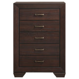 Dorian 5-piece Eastern King Bedroom Set Dark Cocoa - Tampa Furniture Outlet